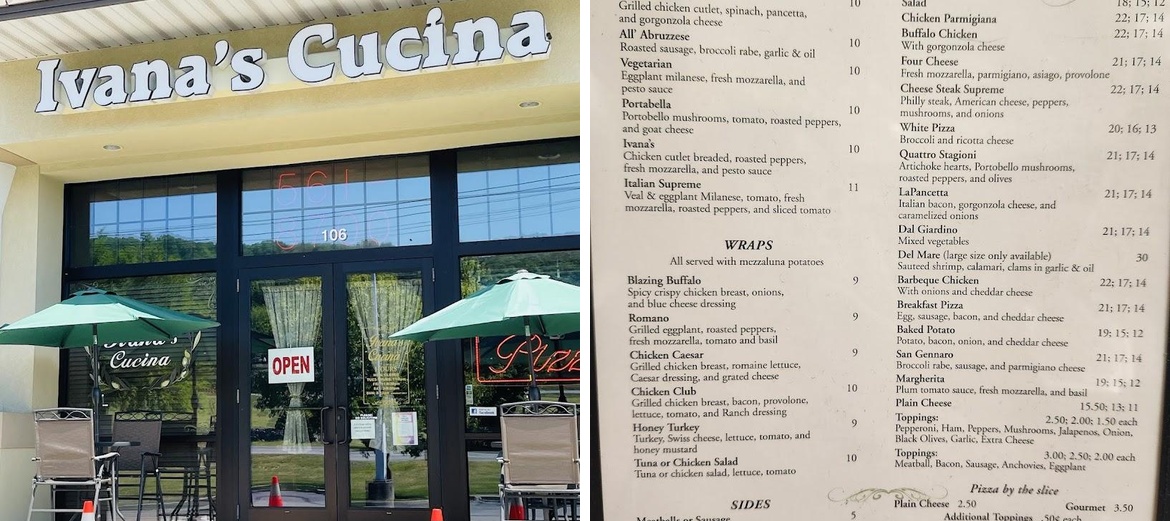 Ivana's Menu